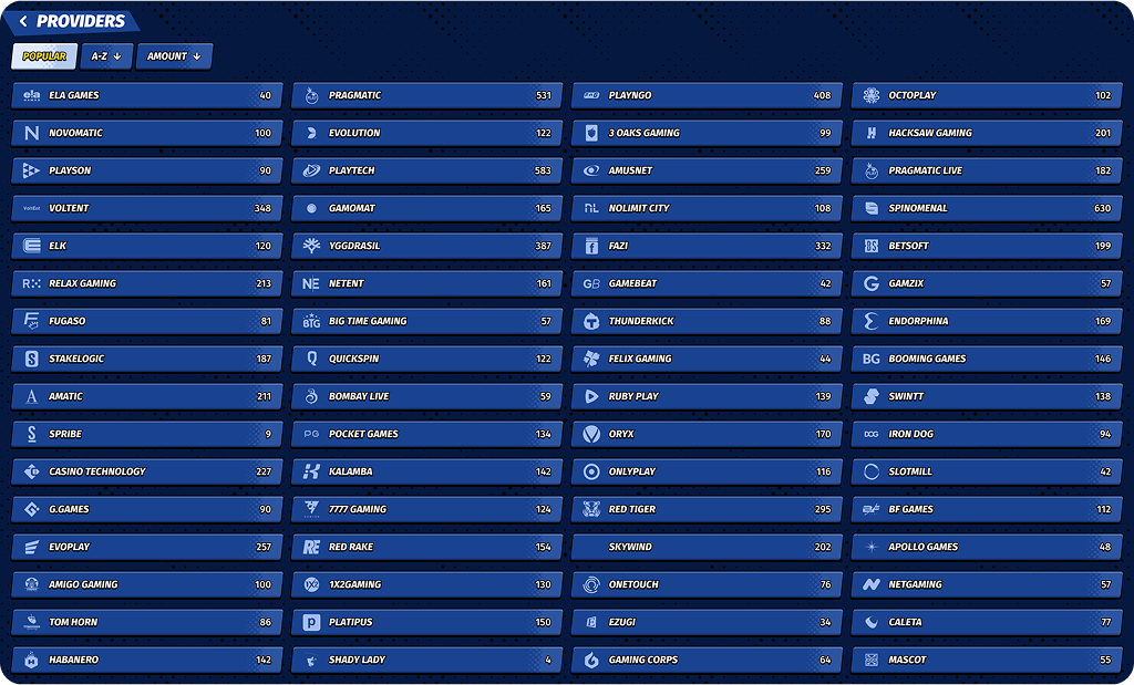 BigClash Casino Gae Providers